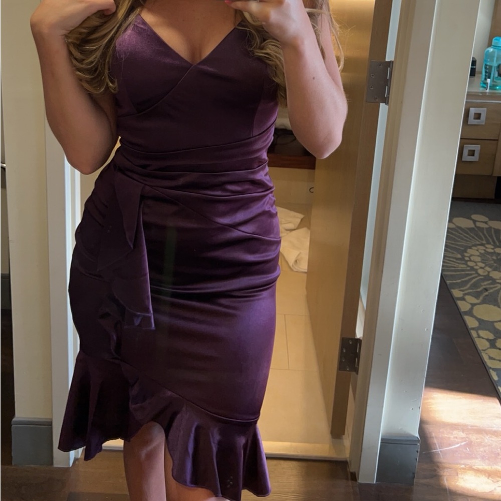 Elegant Burgundy Ruffle Dress